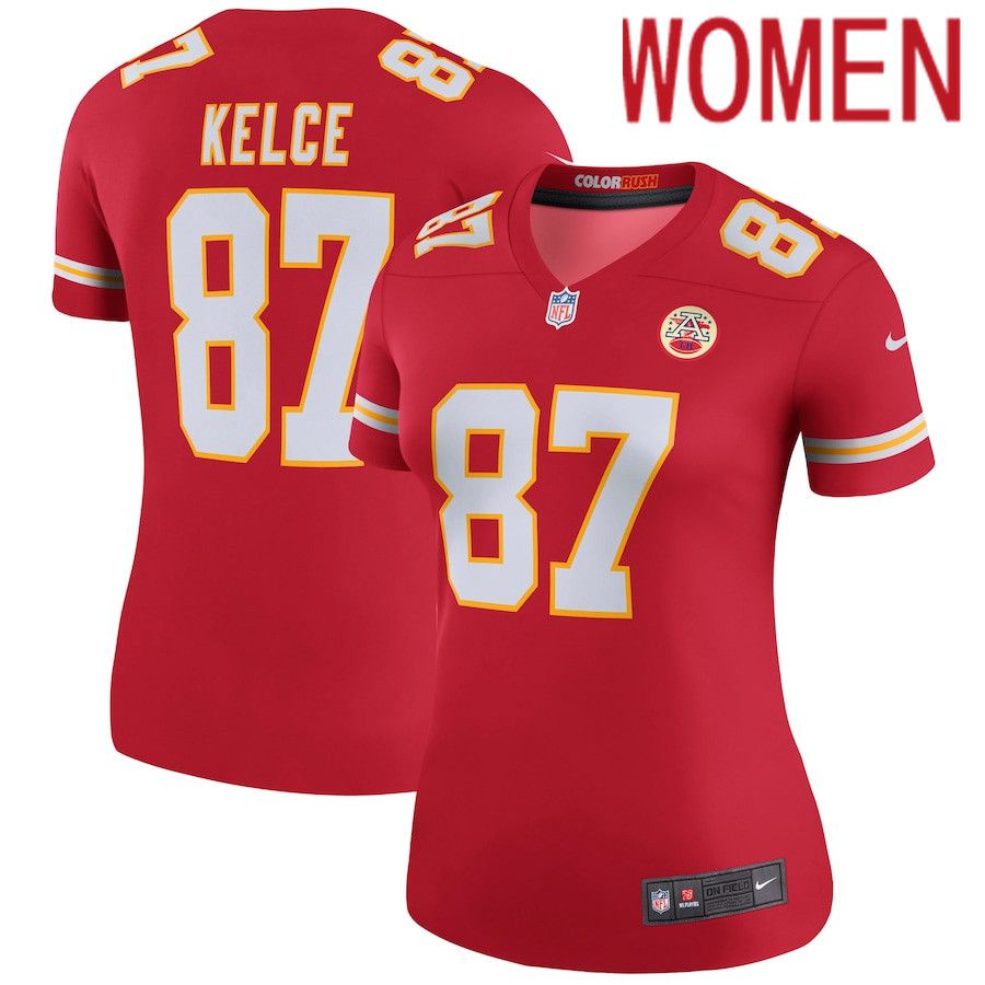 Women Kansas City Chiefs #87 Travis Kelce Nike Red Legend NFL Jersey->women nfl jersey->Women Jersey